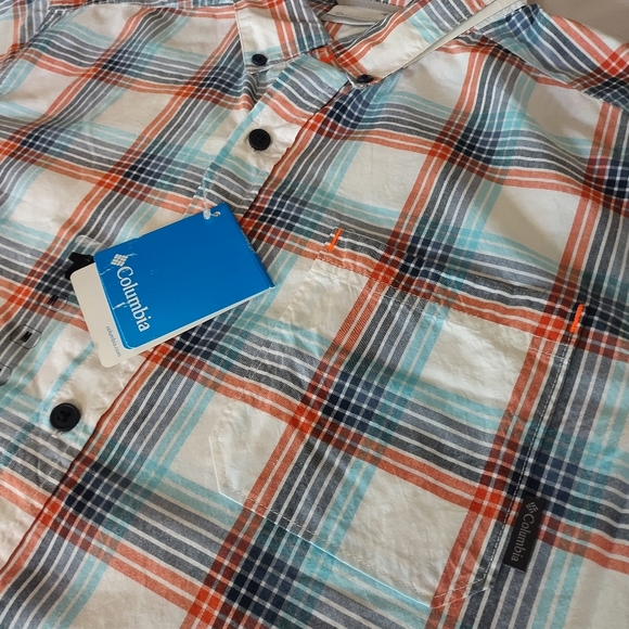 Columbia Button Down Shirt Men's Multicolor Plaid Shortsleeve Size Medium NWT - Picture 8 of 12